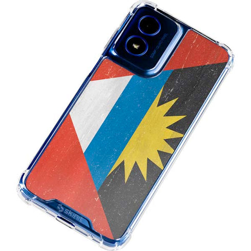 Antigua and Barbuda Flag Distressed Moto G Play 4G (2024) Clear Case