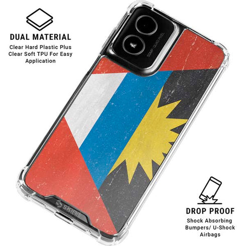 Antigua and Barbuda Flag Distressed Moto G Power 5G (2024) Clear Case