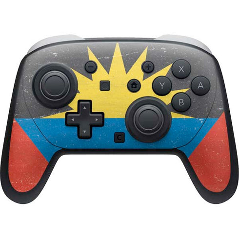 Antigua and Barbuda Flag Distressed Nintendo Switch 2 (2025) Pro Controller Skin
