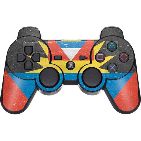 Antigua and Barbuda Flag Distressed PS3 Dual Shock wireless controller Skin
