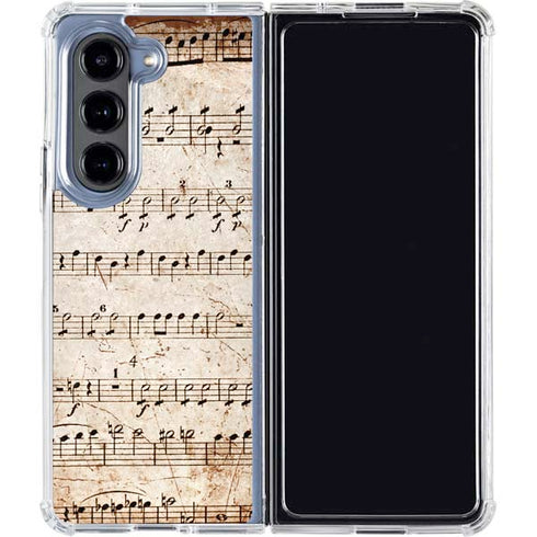 Antique Notes Galaxy Z Fold5 5G Clear Case