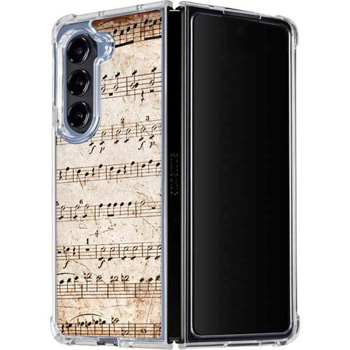 Antique Notes Galaxy Z Fold5 5G Clear Case