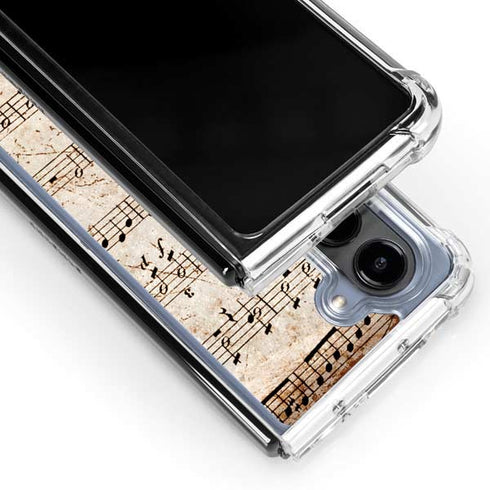 Antique Notes Galaxy Z Fold5 5G Clear Case