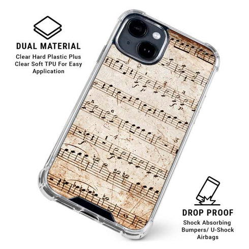 Antique Notes iPhone 15 Clear Case