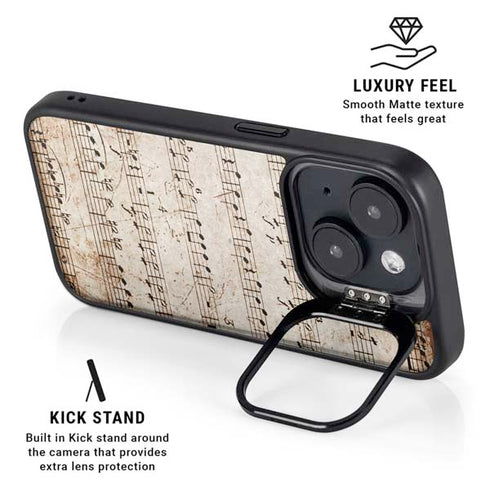 Antique Notes iPhone 15 Kickstand Case