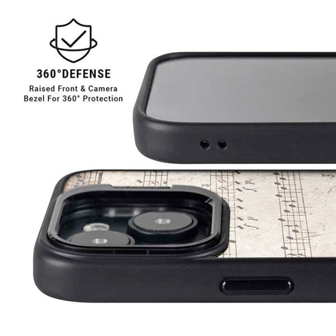 Antique Notes iPhone 15 Kickstand Case