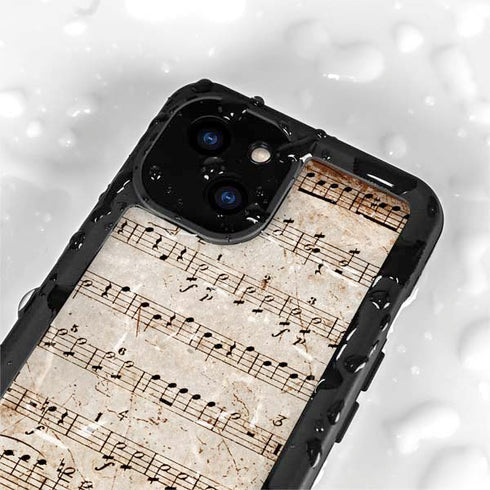 Antique Notes iPhone 15 Plus Waterproof Case