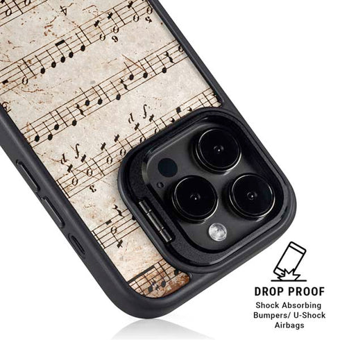 Antique Notes iPhone 15 Pro Max Kickstand Case