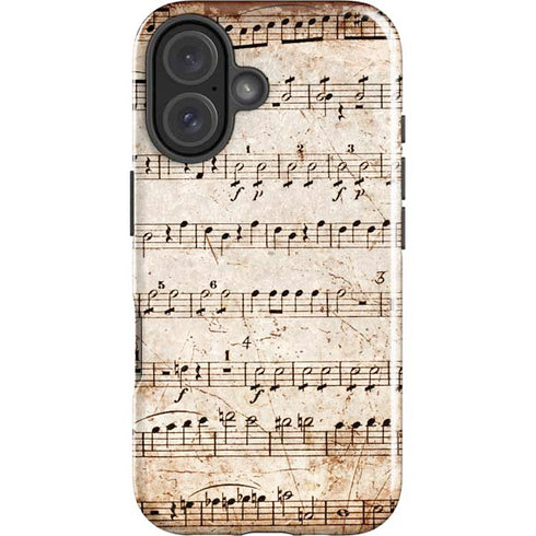 Antique Notes iPhone 16 Plus Impact Case