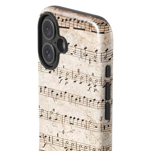 Antique Notes iPhone 16 Plus Impact Case