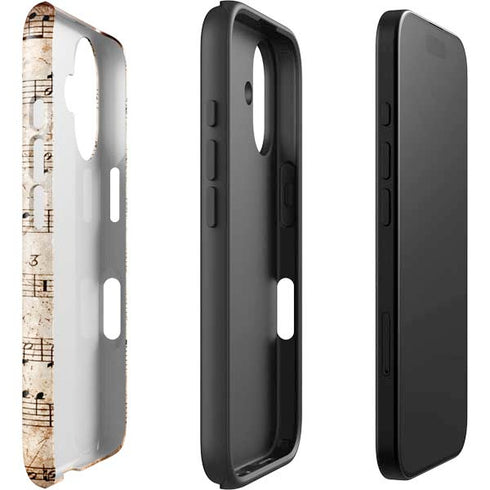 Antique Notes iPhone 16 Plus Impact Case
