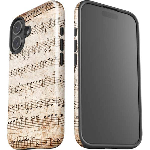 Antique Notes iPhone 16 Plus Impact Case
