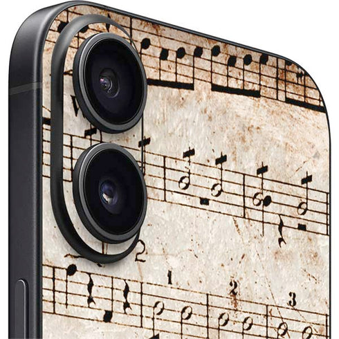 Antique Notes iPhone 16 Plus Skin