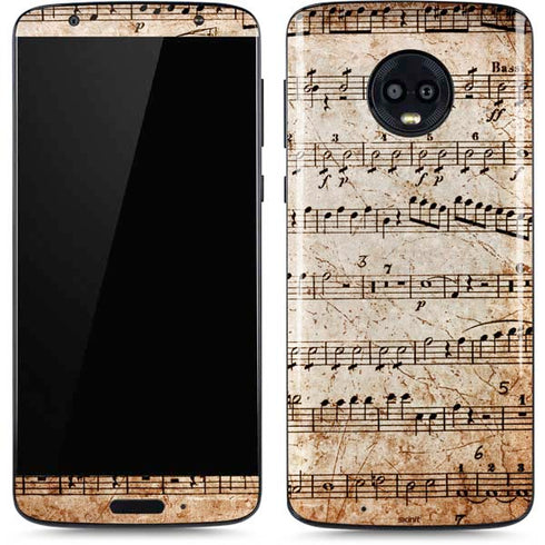 Antique Notes Moto G6 Skin