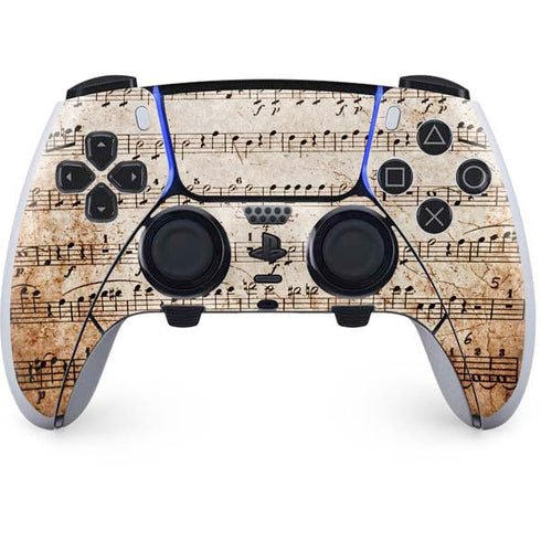 Antique Notes PS5 DualSense Edge Pro Controller Skin