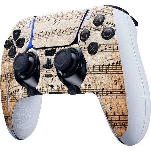 Antique Notes PS5 DualSense Edge Pro Controller Skin