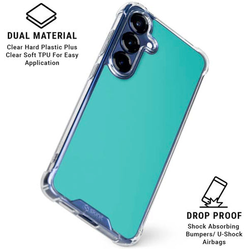 Aqua Blue Galaxy S25 Clear Case
