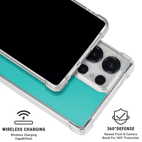 Aqua Blue Galaxy S25 Ultra Clear Case