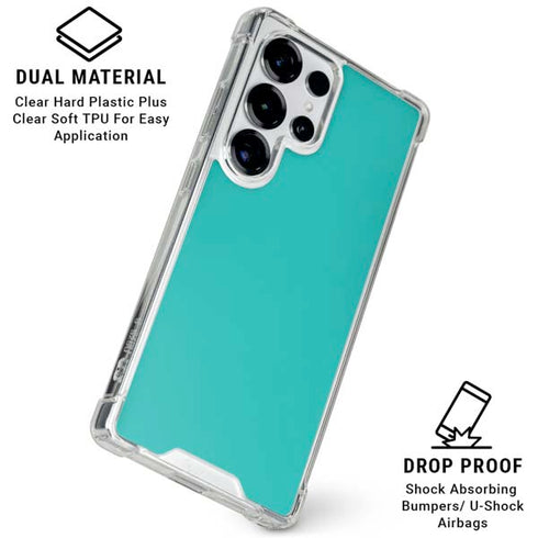 Aqua Blue Galaxy S26 Ultra Clear Case