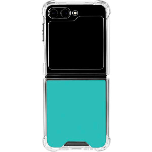 Aqua Blue Galaxy Z Flip6 Clear Case
