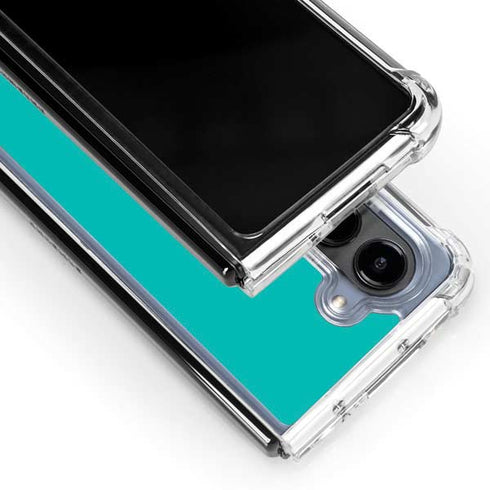 Aqua Blue Galaxy Z Fold5 5G Clear Case