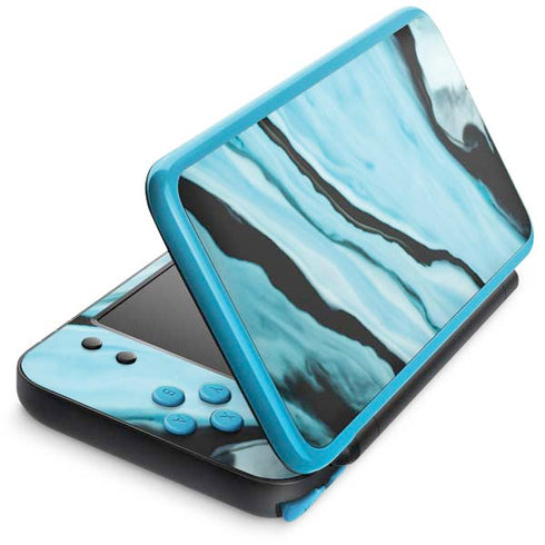 Aqua Blue Marble Ink Nintendo Skins