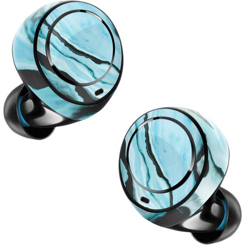 Aqua Blue Marble Ink Amazon Echo Buds Skin