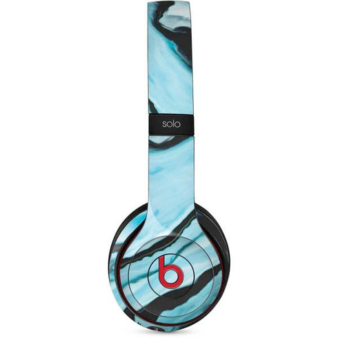Aqua Blue Marble Ink Beats Solo 3 Wireless Skin
