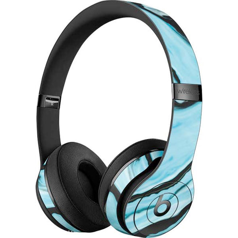 Aqua Blue Marble Ink Beats Solo 3 Wireless Skin