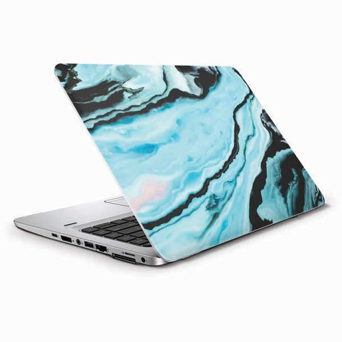 Aqua Blue Marble Ink HP Elitebook Skin