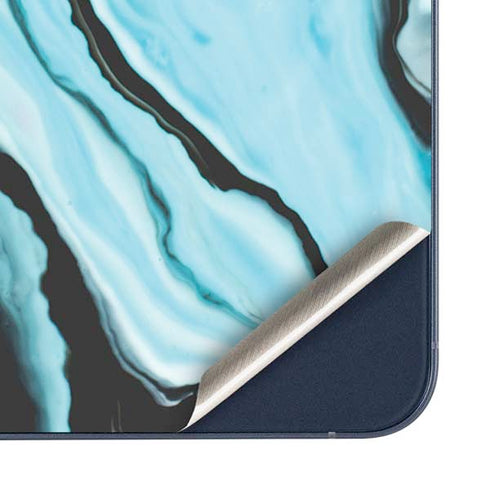 Aqua Blue Marble Ink Galaxy A35 5G Skin