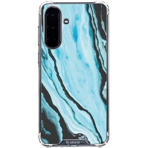Aqua Blue Marble Ink Galaxy A36 5G Clear Case