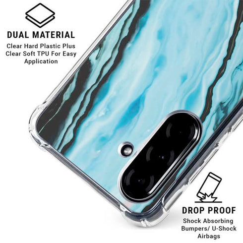 Aqua Blue Marble Ink Galaxy A36 5G Clear Case