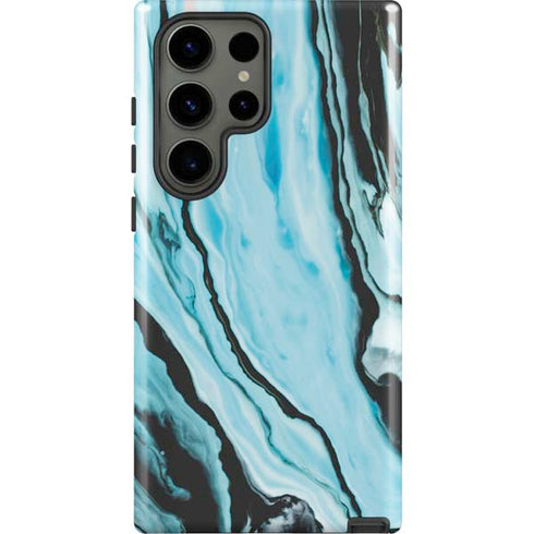 Aqua Blue Marble Ink Galaxy S23 Ultra Pro Case