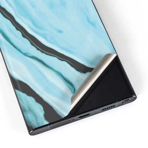 Aqua Blue Marble Ink Galaxy Skins