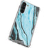 Aqua Blue Marble Ink Galaxy S24 FE Clear Case