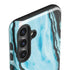 Aqua Blue Marble Ink Galaxy S25 Impact Case
