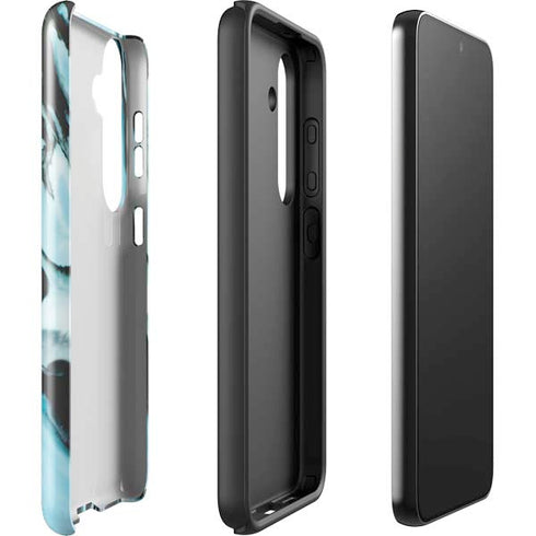 Aqua Blue Marble Ink Galaxy S25 Impact Case