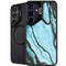 Aqua Blue Marble Ink Galaxy S25 Kickstand Case