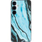 Aqua Blue Marble Ink Galaxy S25 Plus Skin