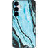 Aqua Blue Marble Ink Galaxy S25 Plus Skin