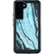Aqua Blue Marble Ink Galaxy S24 Plus Waterproof Case
