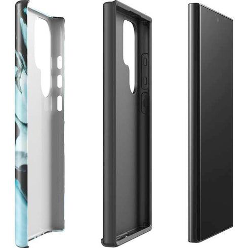 Aqua Blue Marble Ink Galaxy S25 Ultra Impact Case