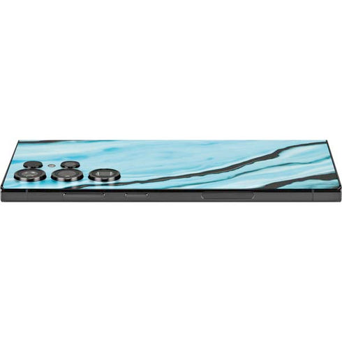 Aqua Blue Marble Ink Galaxy S25 Ultra Skin