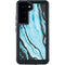 Aqua Blue Marble Ink Galaxy S24 Waterproof Case