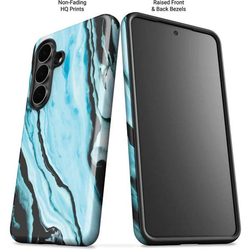 Aqua Blue Marble Ink Galaxy S26 Impact Case