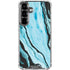Aqua Blue Marble Ink Galaxy S26 Plus Clear Case
