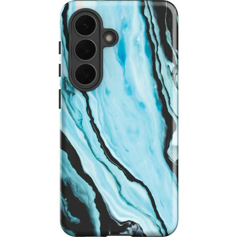 Aqua Blue Marble Ink Galaxy S26 Plus Impact Case