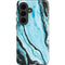 Aqua Blue Marble Ink Galaxy S26 Plus Impact Case