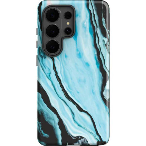 Aqua Blue Marble Ink Galaxy S26 Ultra Impact Case